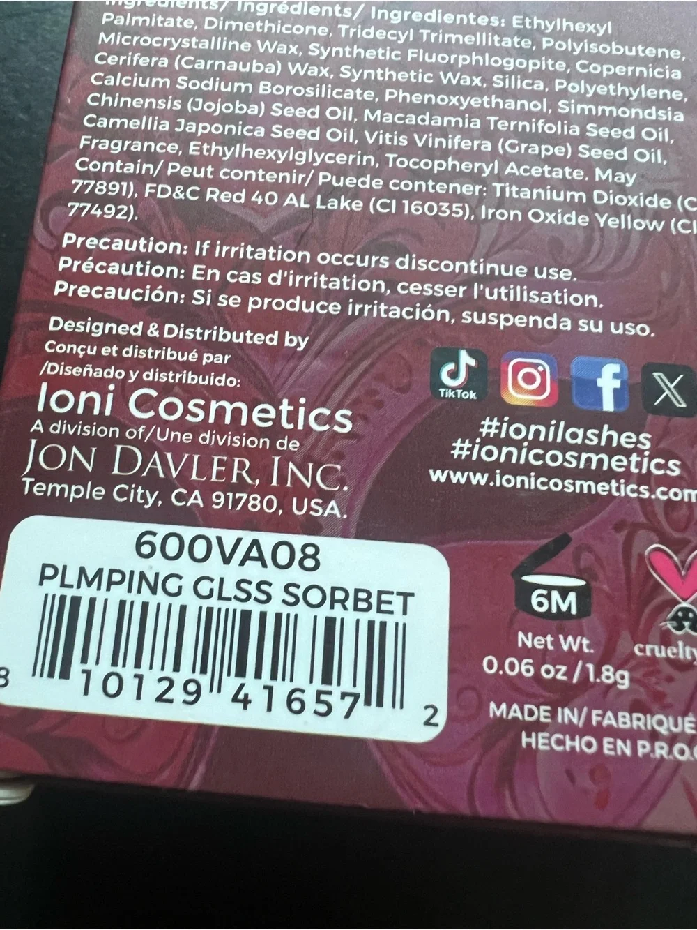 IONI Plumping Gloss Stick